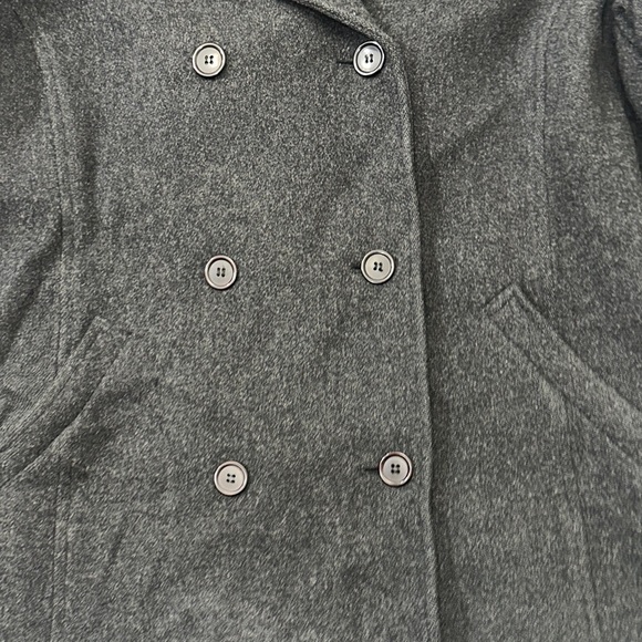 Jason Kole Charcoal Hooded Pea Coat Sz. 14 - Picture 6 of 8